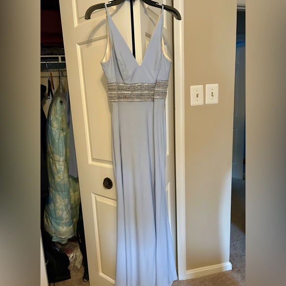 Xscape blue dress with silver embellishments - Picture 1 of 6